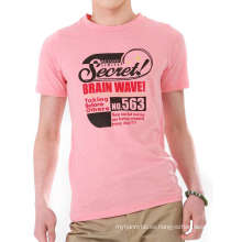 Camiseta rosada de encargo de los hombres de la moda del algodón de la pantalla